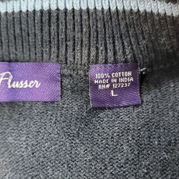 Men's Alan Flusser Soft Blue Sweater - Picture 7 of 10